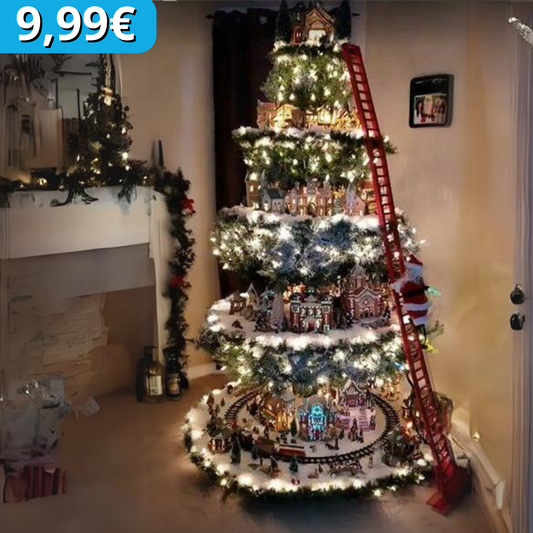 Albero di Natale con Villaggio Natalizio