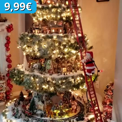 Albero di Natale con Villaggio Natalizio